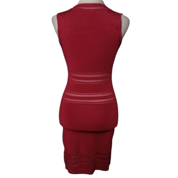 Vintage Y2K Bebe Raspberry Cerise Stretch Bandage Mini Dress Size Small - Picture 5 of 8